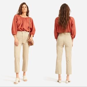 Everlane Khaki Lightweight Straight Leg Crop Pants